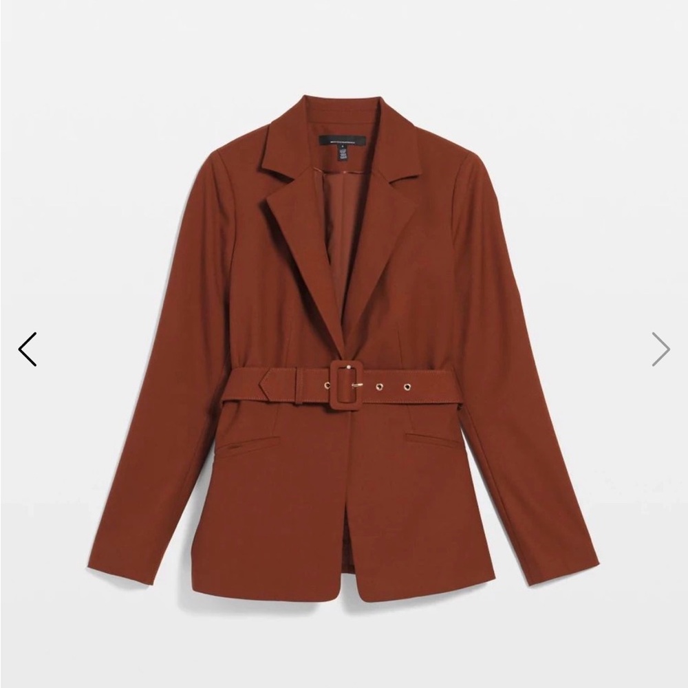 White House Black Market Rust Brown Belted Blazer NWOT